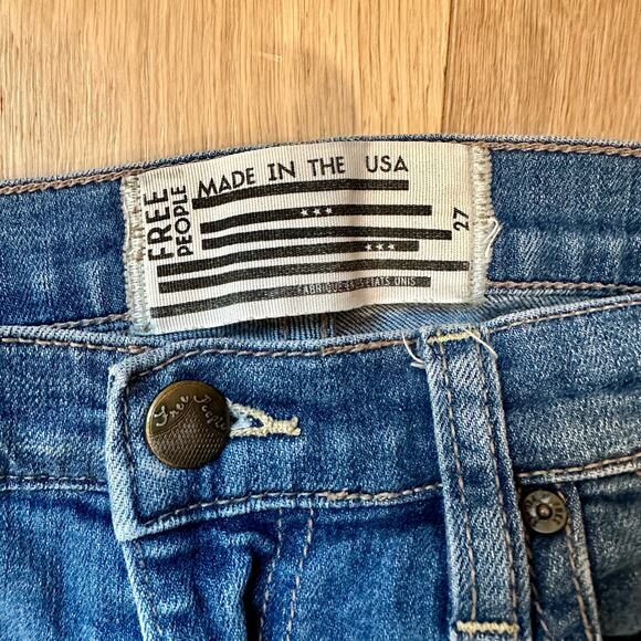 Free People Women's High Rise Denim Straight Leg Jeans 27 - Picture 4 of 6